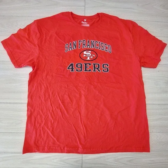 San Francisco 49ers T-Shirt Mens 2XL Red NFL Football Fanatics Athletic Spoets - Picture 2 of 6